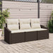 Tuinbankenset 3 st Bruin en wit poly rattan