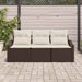 Tuinbankenset 3 st Bruin en wit poly rattan