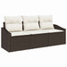 Tuinbankenset 3 st Bruin en wit poly rattan