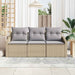 Tuinbankenset 3 st Beige en Licht Grijs poly rattan