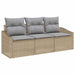 Tuinbankenset 3 st Beige en Licht Grijs poly rattan