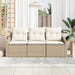 Tuinbankenset 3 st Beige en Wit poly rattan