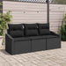 Tuinbankenset 3 st Zwart poly rattan