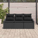 Tuinbankenset 3 st Zwart poly rattan