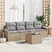 Bankstel 5 st Beige en Grijs poly rattan
