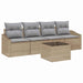 Bankstel 5 st Beige en Grijs poly rattan