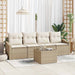 Bankstel met kussen met opslag 5 pcs Beige en Crème poly rattan