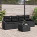 Bankstel 5 st Zwart poly rattan