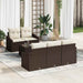 Bankstel 6 st Bruin en Crème poly rattan