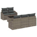 Bankstel 6 st Grijs poly rattan