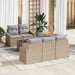 Bankstel 6 st Beige en Grijs poly rattan