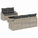 Bankstel 6 st Licht Grijs en Donker Grijs poly rattan