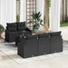 Bankstel 6 st Zwart poly rattan