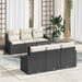 Bankstel 7 st Zwart en Crème poly rattan