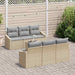 Bankstel 7 st Beige en Grijs poly rattan