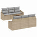 Bankstel 7 st Beige en Grijs poly rattan