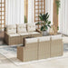 Bankstel met kussen met opslag 7 pcs Beige en Crème poly rattan