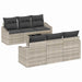 Bankstel 7 st Licht Grijs en Donker Grijs poly rattan