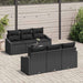 Bankstel 7 st Zwart poly rattan