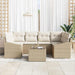 Bankstel met kussen met opslag 7 pcs Beige en Crème poly rattan