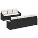 Bankstel 8 st Zwart en Crème poly rattan