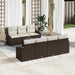 Bankstel 8 st Bruin en Crème poly rattan