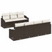 Bankstel 8 st Bruin en Crème poly rattan