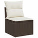 Bankstel 8 st Bruin en Crème poly rattan