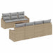 Bankstel 8 st Beige en Grijs poly rattan