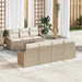 Bankstel 8 st Beige en Crème poly rattan