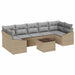 Bankstel 8 st Beige en Grijs poly rattan