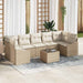Bankstel 8 st Beige en Crème poly rattan