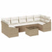 Bankstel 8 st Beige en Crème poly rattan
