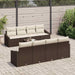 Bankstel 7 st Bruin en Crème poly rattan