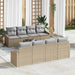 Bankstel 7 st Beige en Grijs poly rattan