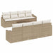 Bankstel 7 st Beige en Crème poly rattan