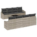 Bankstel 7 st Licht Grijs en Donker Grijs poly rattan