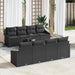 Bankstel 7 st Zwart poly rattan