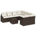 Bankstel 9 st Bruin en Crème poly rattan