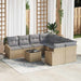 Bankstel 9 st Beige en Grijs poly rattan
