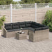 Bankstel 9 st Licht Grijs en Donker Grijs poly rattan