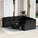 Bankstel 9 st Zwart poly rattan