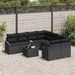 Bankstel 9 st Zwart poly rattan