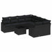Bankstel 9 st Zwart poly rattan