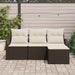 Bankstel 4 st Bruin en Crème poly rattan