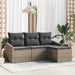 Bankstel 4 st Grijs poly rattan