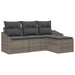 Bankstel 4 st Grijs poly rattan