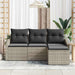 Bankstel 4 st Lichtgrijs poly rattan