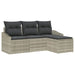 Bankstel 4 st Lichtgrijs poly rattan