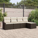 Bankstel 5 st Bruin en Crème poly rattan